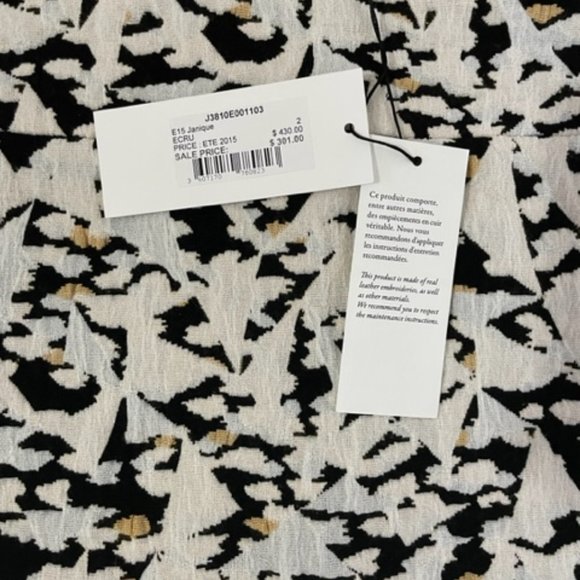 NWT Sandro Mini Skirt w/ Leather trim Sz 2 - Picture 4 of 6